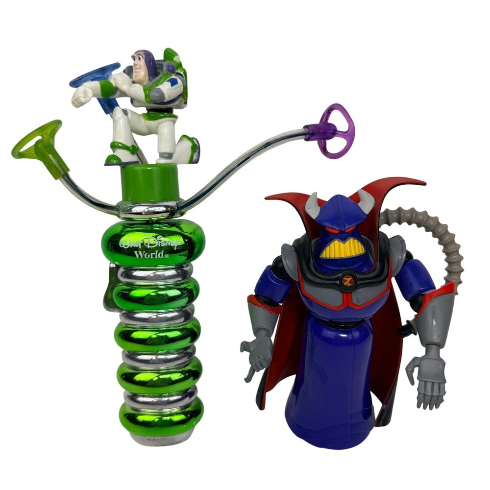 Disney Toy Story Buzz Lightyear Spinner Wand Emperor Zurg Figure Set -BE